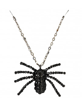 COLLIER STRASS NOIR ARAIGNEE