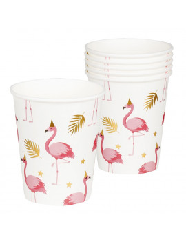 GOBELETS FLAMANT ROSE ET OR